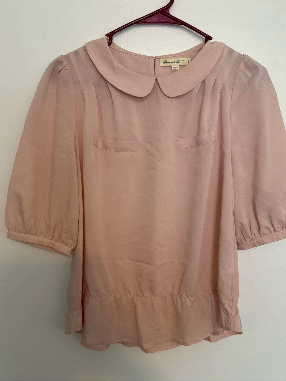 Blush Pink Peter Pan Collar Blouse